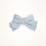 Knotted Bow Hair Clip with Rhinestone Trim - Image 3