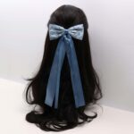 Bow Ribbon Hair Clip with Polka Dot Detail - Image 5