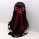 Bow Ribbon Hair Clip with Polka Dot Detail - Image 4