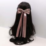 Bow Ribbon Hair Clip with Polka Dot Detail - Image 3