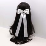 Bow Ribbon Hair Clip with Polka Dot Detail