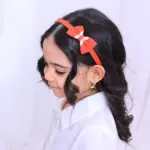 School Bow Hairband with Lace Trim - Image 2