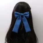 Blue Long Tail Bow Hair Clip - Image 2