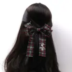 Plaid Layered Bow Hair Clip - Image 2