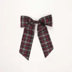 Plaid Long Tail Bow Hair Clip - Image 4