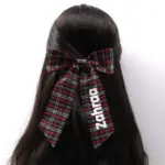 Plaid Long Tail Bow Hair Clip - Image 2
