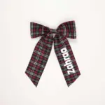 Plaid Long Tail Bow Hair Clip