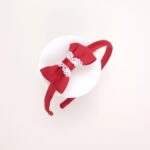 School Bow Hairband with Lace Trim - Image 5