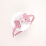 School Bow Hairband with Lace Trim - Image 4