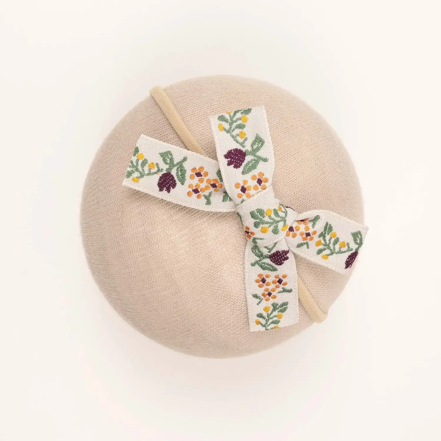 CH8BHEB12 (Headband) Baby Headband with Embroidered Bow - Image 1